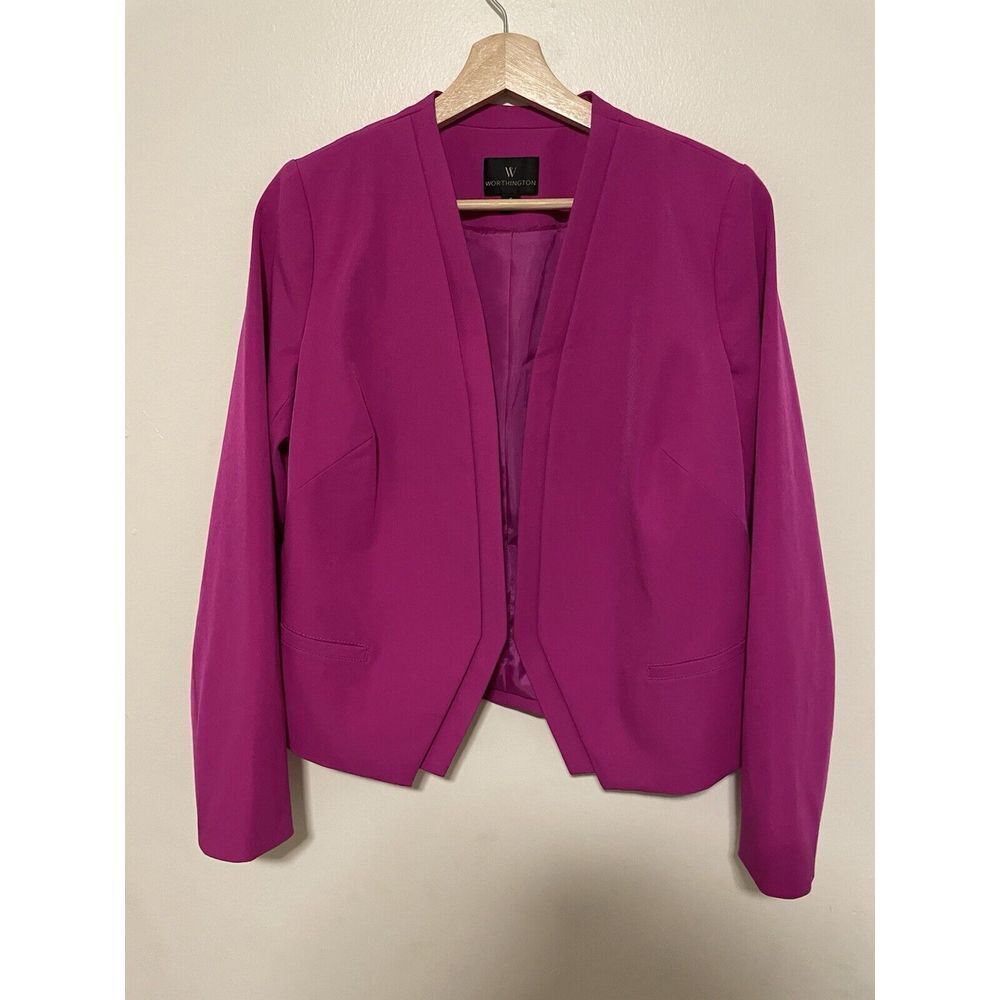 Worthington‎ | bright neon purple blazer size 6